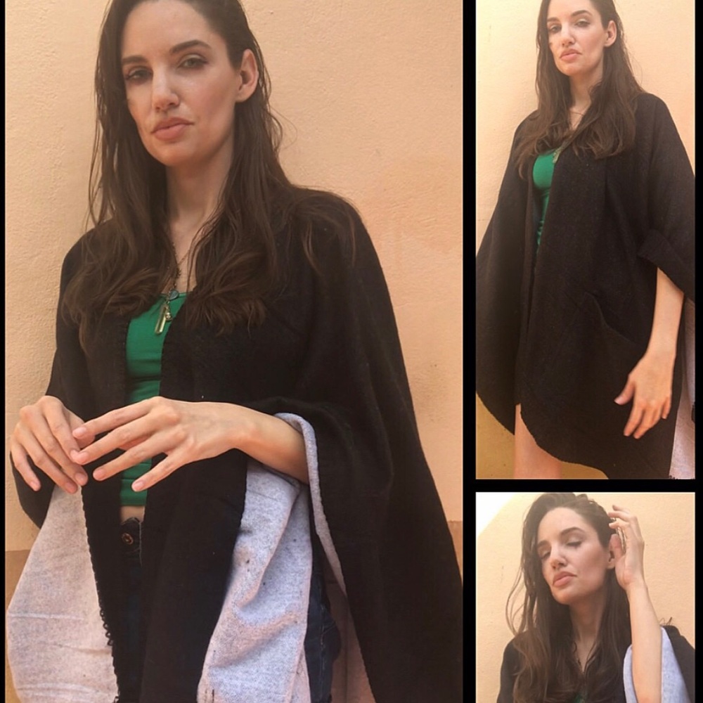 Elegant Black Poncho